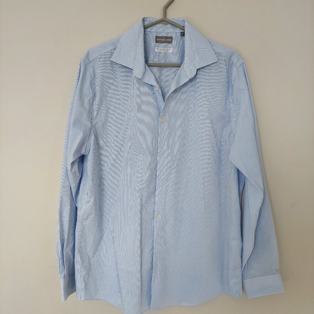 Michael Kors Men's 16.5 - 34/35 Regular Fit AirSoft Stretch Cotton Dress Shirt